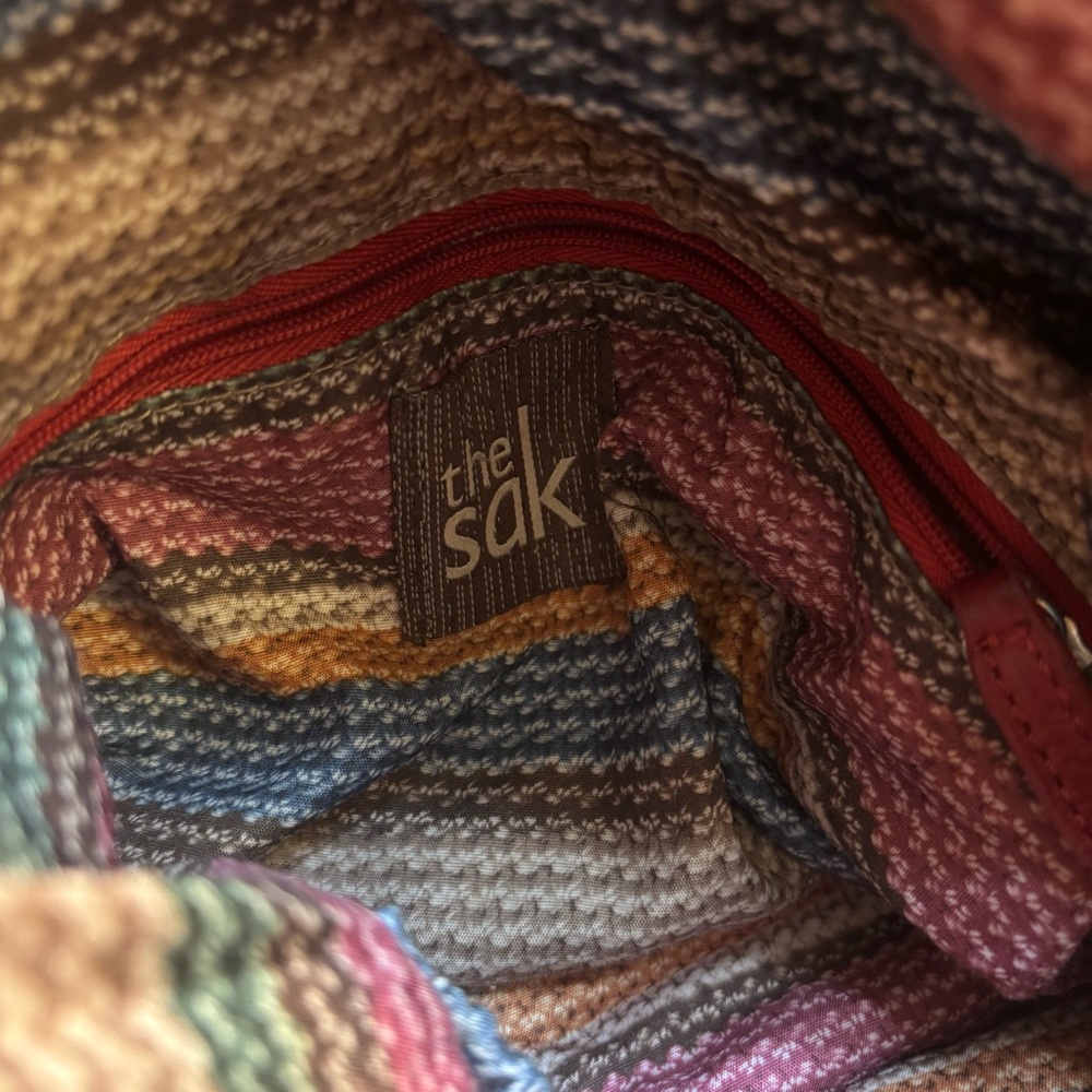 The Sak Bag Red Leather Convertible Shoulder Bag and Crossbody Braided Strap Y2K - Picture 11 of 15